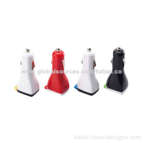 5V 2.1A Dul USB port car charger with many colors